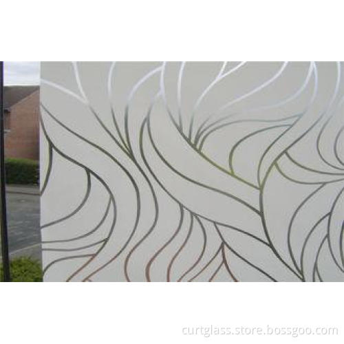 Sandblasted Patterned Decorative Glass Panels For Shower En